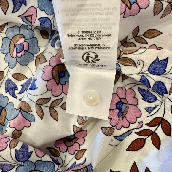 Boden Smocked Waist Mini Dress in Multi/Wildflower Prairie - size 8P - Picture 15 of 16